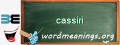 WordMeaning blackboard for cassiri